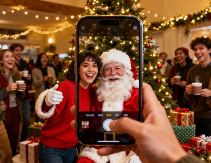 Snap a selfie with santa