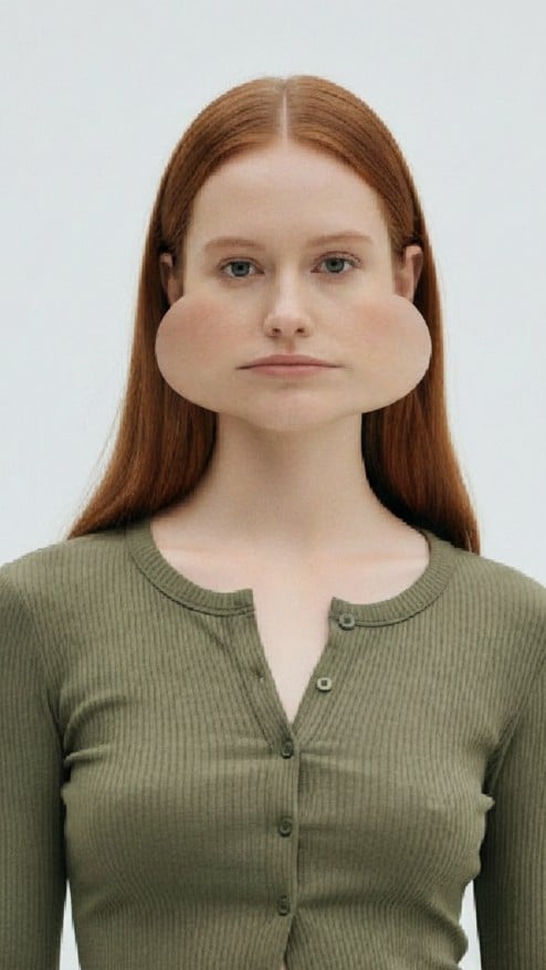Squashed face effect for a woman