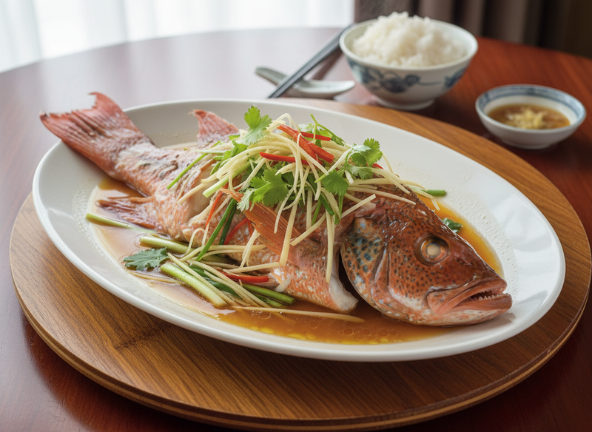 Mérou tacheté au vapeur