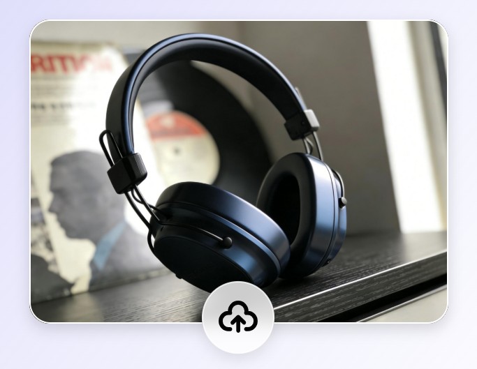 Step 1 upload a headphone snapshot to Fotor AI product photo background generator