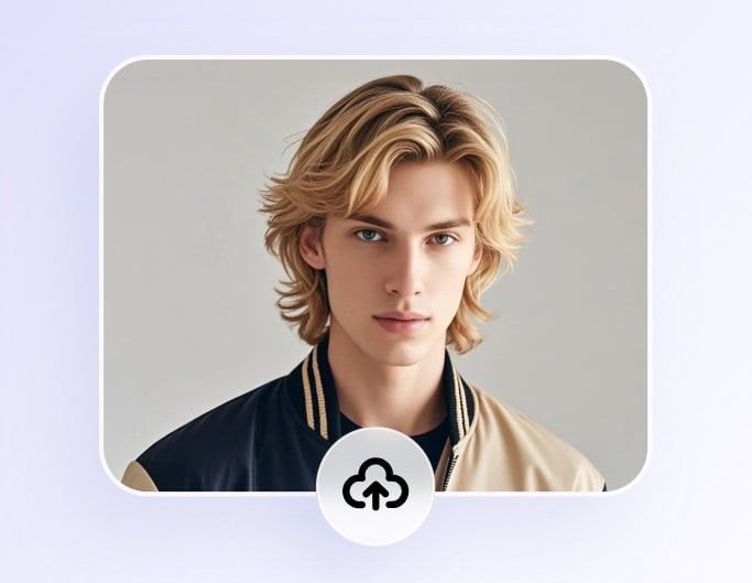長髪の少年のポートレートをFotorの坊主エフェクトにアップロード