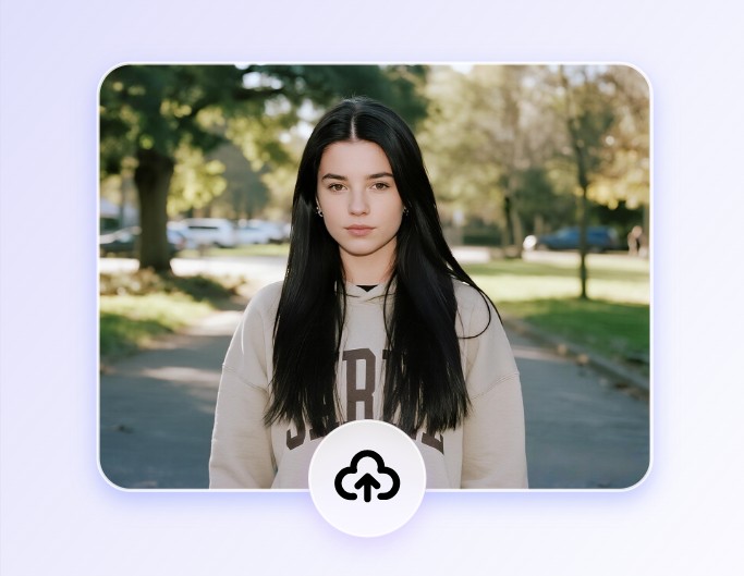 長髪女性の写真をアップロード