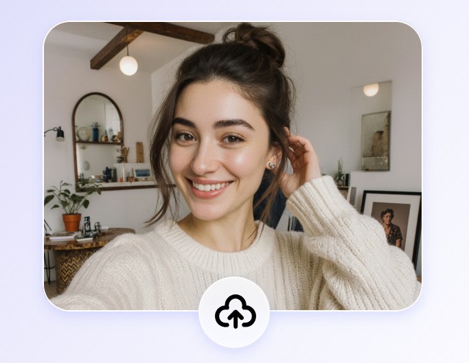 Step 1 upload a smiling woman photo to fotor elf video maker