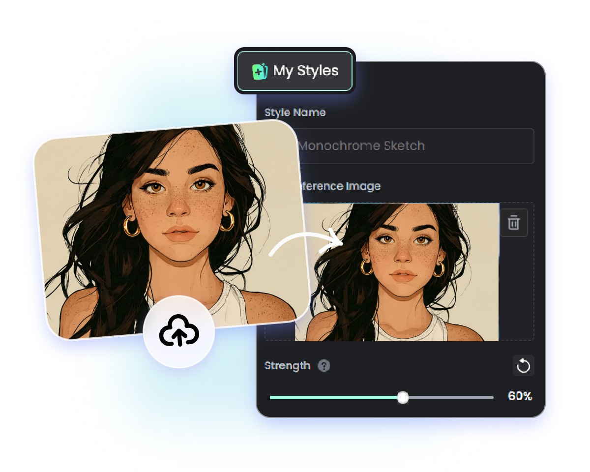 参照画像をアップロード
