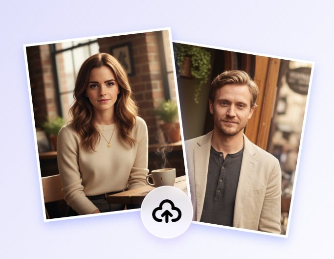 Schritt 1 zwei Porträtbilder hochladen