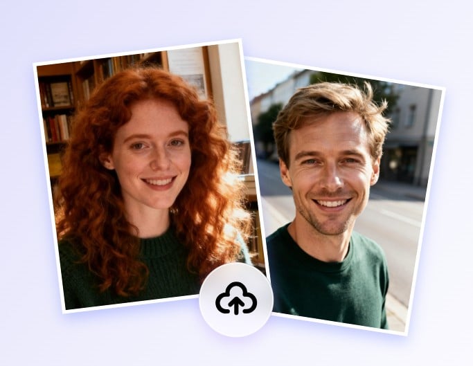 Step 1 upload two images to Fotor Polaroid AI photo generator