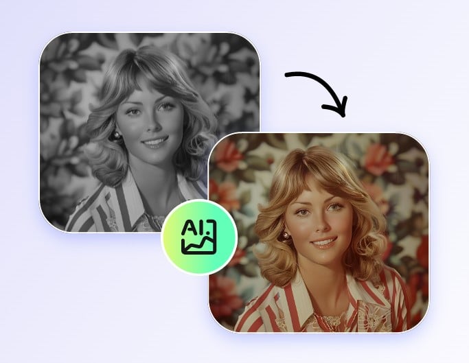 Step 2 automatically analyze and add realistic colors to colorize the black and white photo with AI