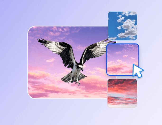 Step 2 choose one preferred sky background in Fotors built-in sky packs