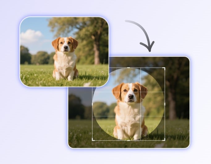 Step 2 drag and drop to adjust the round crop area freely