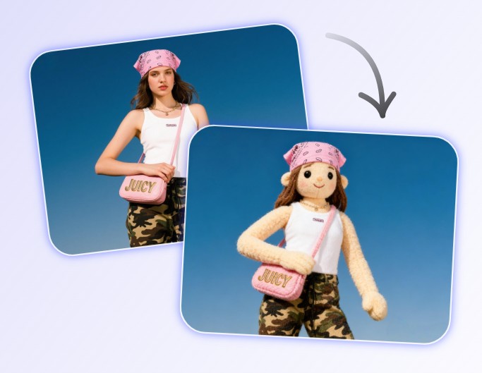 Step 2 generate a cute doll image from a fashion woman