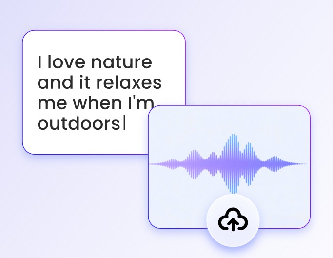 Step 2 input text or upload your own audio