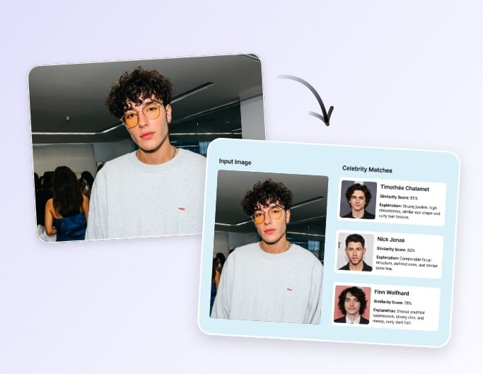 Step 2 let AI analyze face features and generate celebrity face matching result