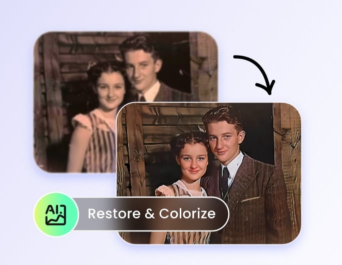 Step 2 restore the old photo and revive its color with Fotor AI photo restorer