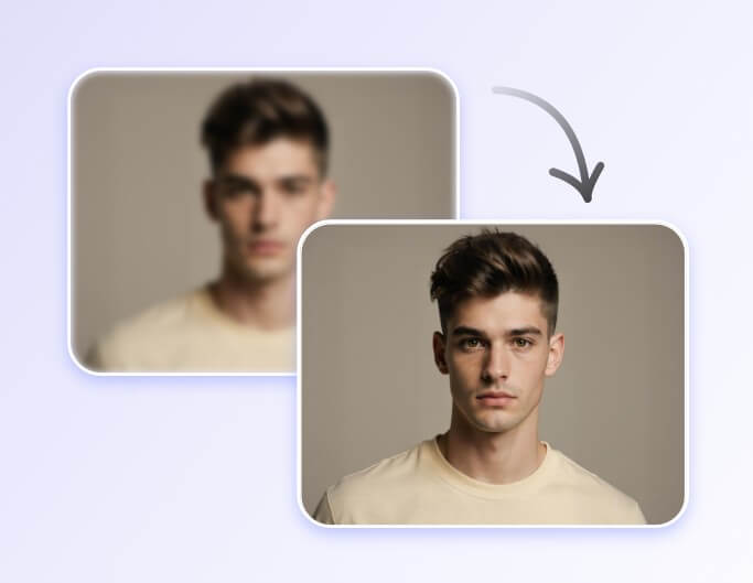 Step 2 use ai to enhance a blurry portrait of a handsome man