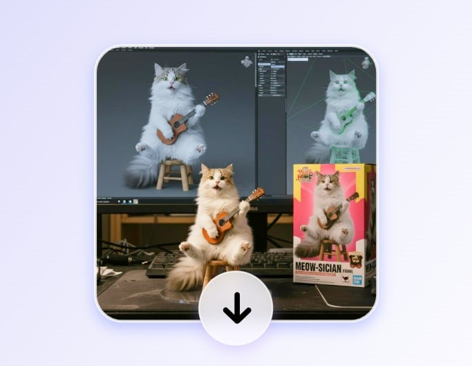 步驟 3 免費下載 Fotor AI 產生的高品質動作人物