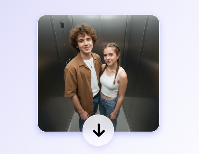 Step 3 download the AI generated elevator selfie for free