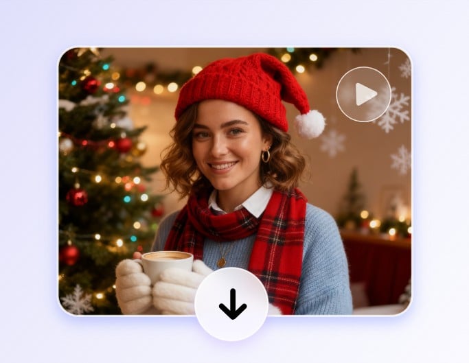 Step three to preview and download the christmas video