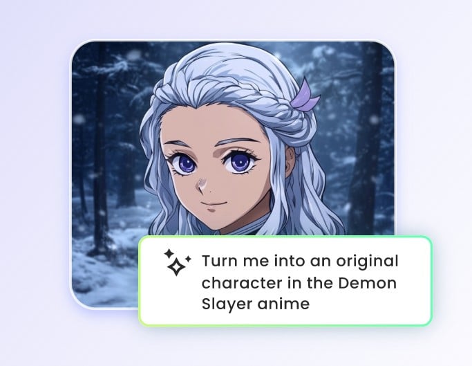 Step two to input text prompt for demon slayer