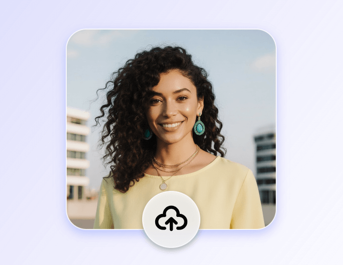 Step1 upload a image of a woman wearing a green shirt