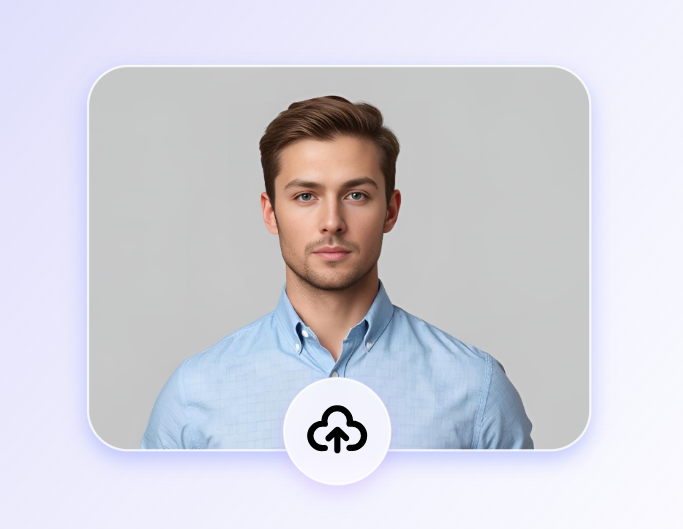 Step1 upload a photo of a man with blue shirt