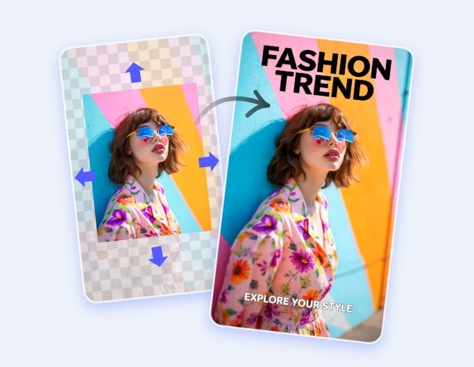 Stretch a fashion model image and create a poster from it