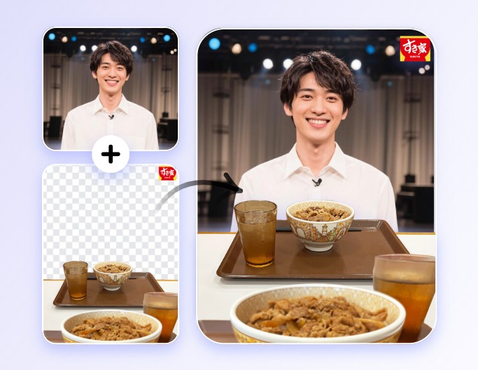 推し写真と公式画像を組み合わせる