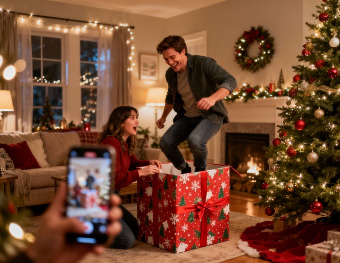 Surprise gift reveal in style