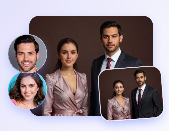 Mehrfach Gesichtstausch für Werbung und Marketing