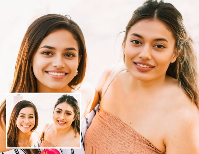 Mehrfach Gesichtstausch mit Freunden