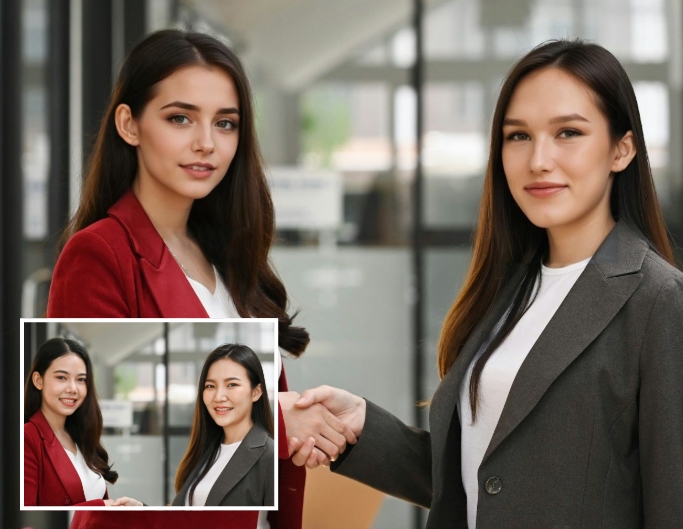 Mehrere Gesichter im Teamfoto verändern