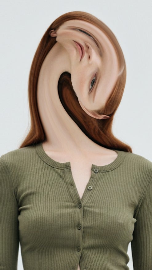 Swirl face twist effect for a woman