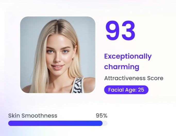 Test skin quality for the blonde haired female