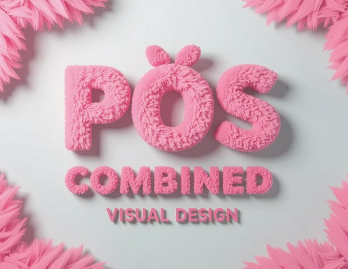 Three letter monogram logo with pink letters