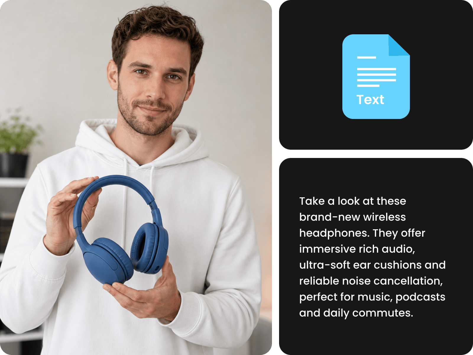 Transcribe a ugc product video to text