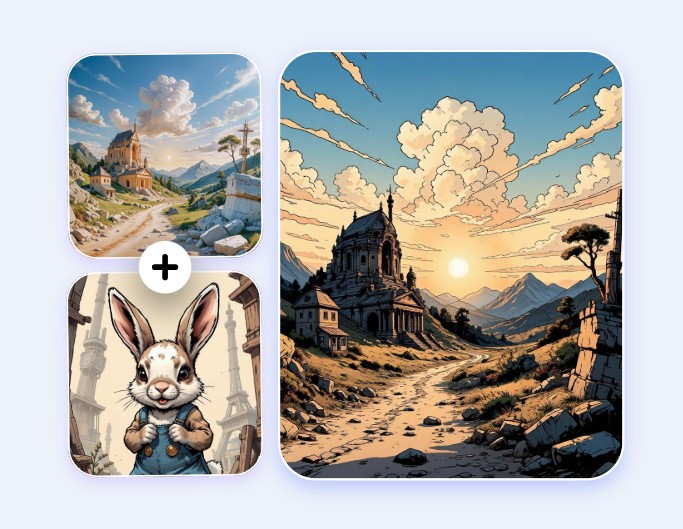 Transfiere el estilo de un paisaje a un dibujo tipo boceto