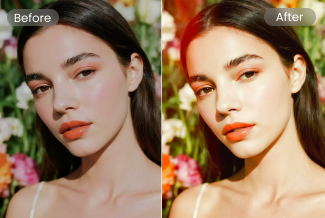 Transforma la imagen de una niña con un efecto fotográfico.