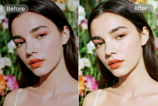 女の子の画像を写真効果で変換