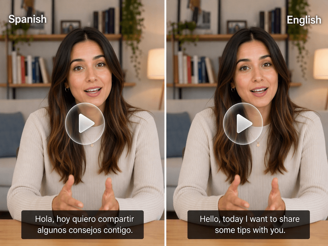 Translate a spanish video into an english video