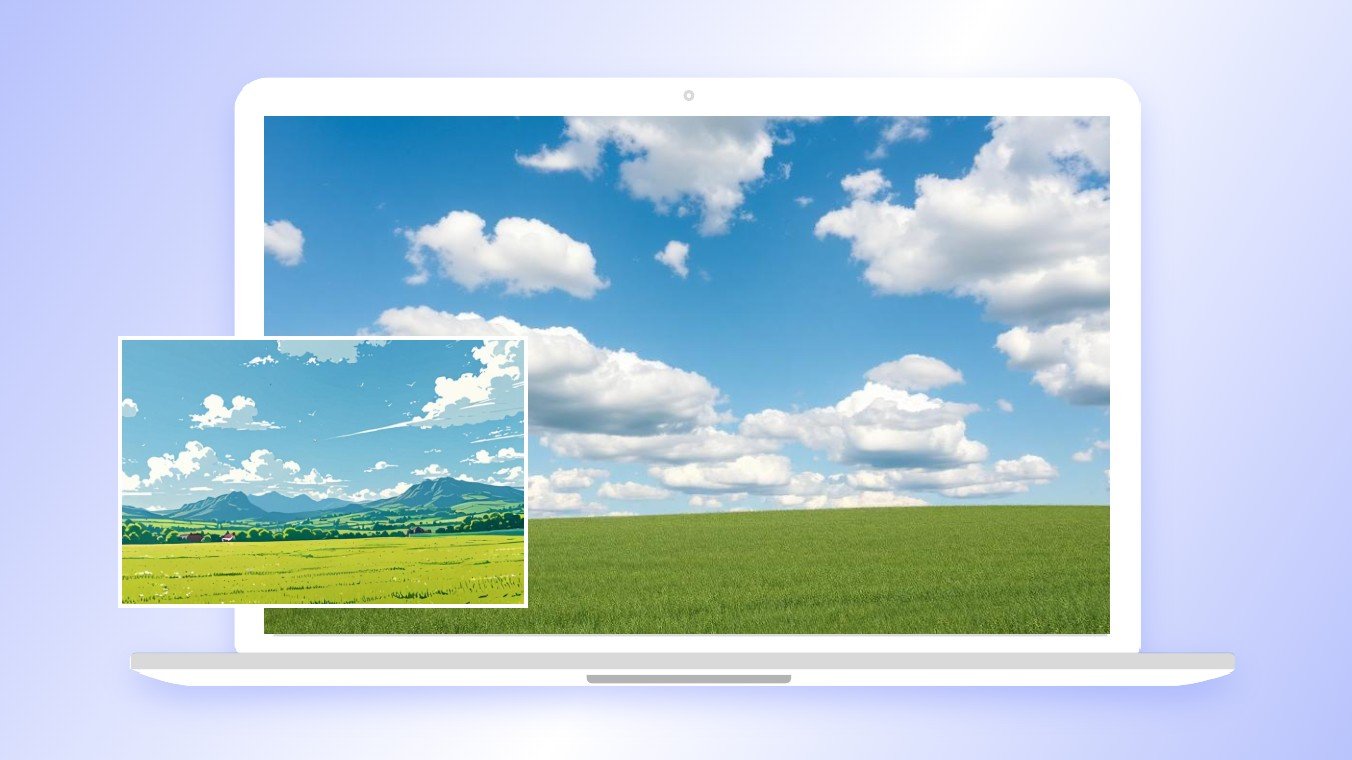 Turn a cartoon landsacpe into real and use it as a wallpaper