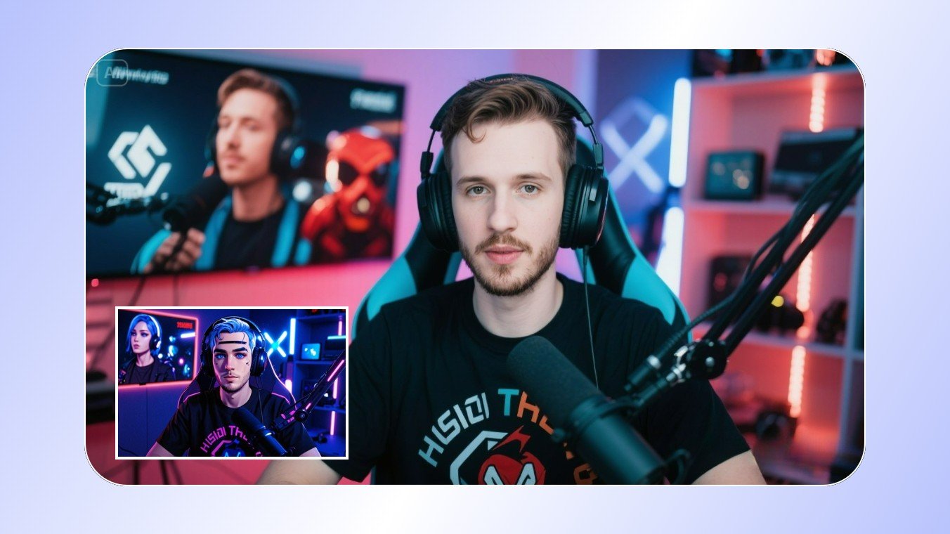 Turn a cartoon man into a real person and make it a vtuber