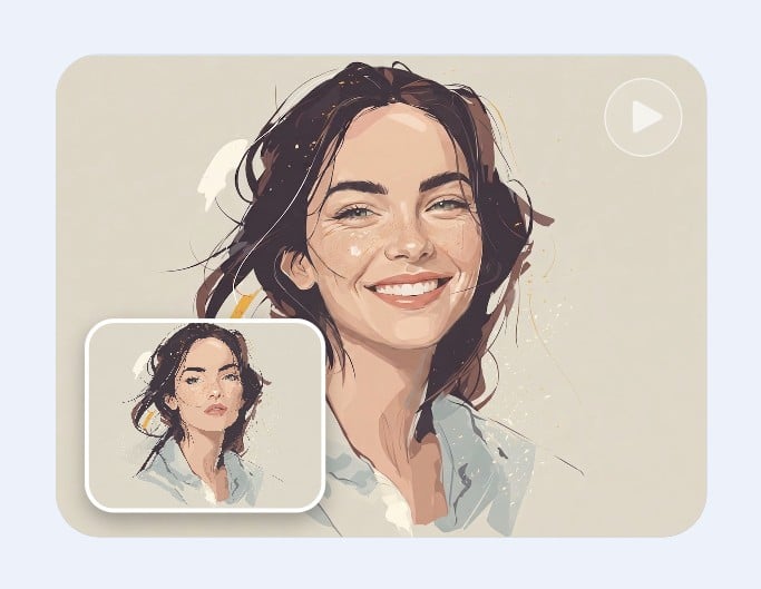 Turn a drawing of a woman into a dynamic creative video