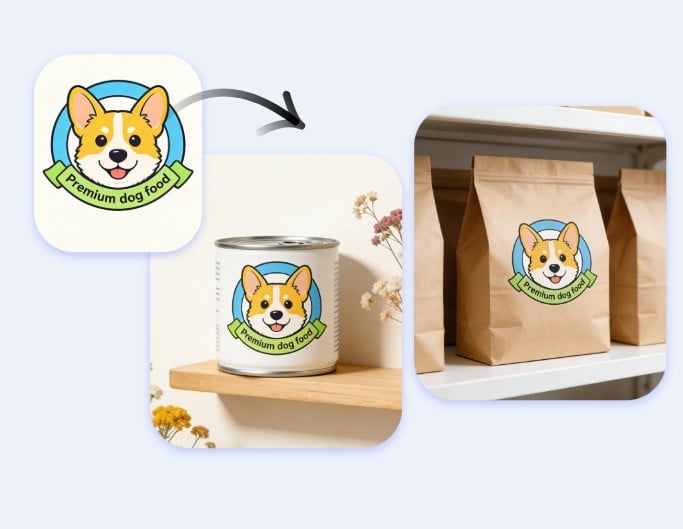 Turn a logo into ai packaging mockups