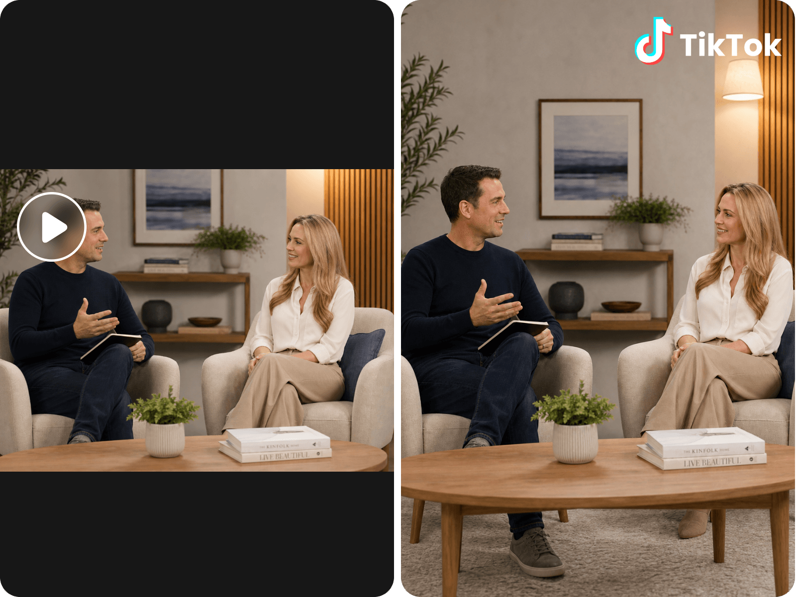 Turn a long interview video into a short clip for tiktok