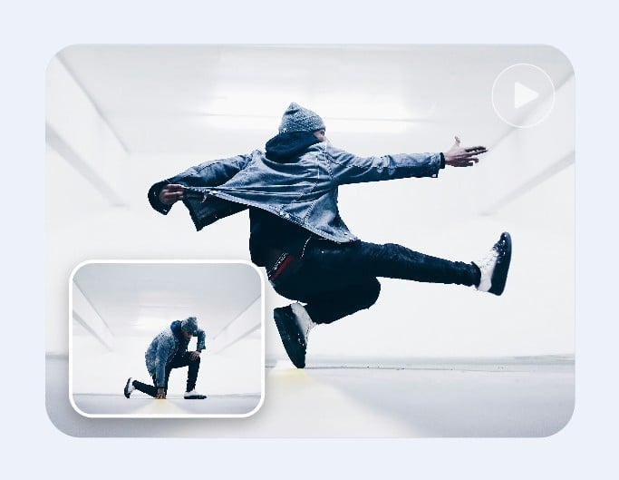 Turn a photo of a man into a dynamic dance video for teaching purposes