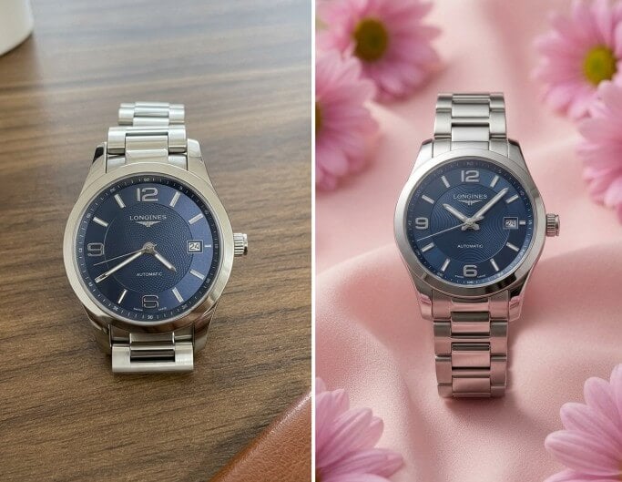 Turn a standard watch product image into an vibe product image
