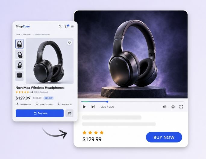 Turn an earphone product page into an ai product video