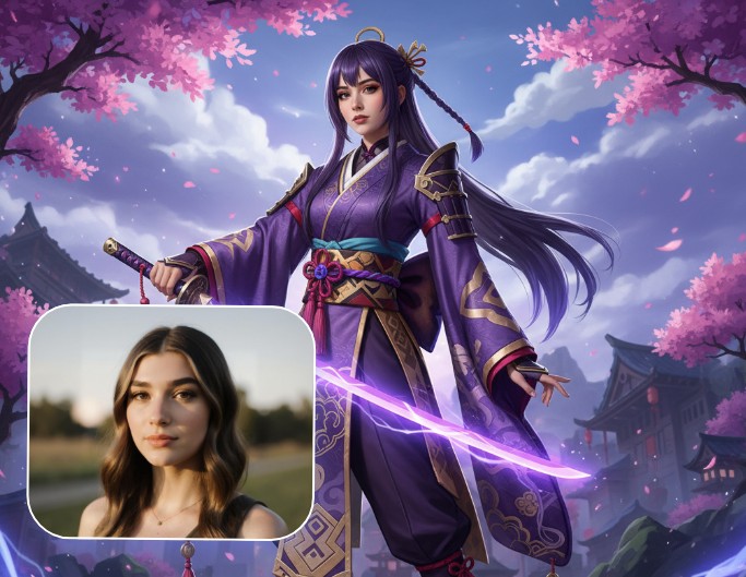 Turn an ordinary photo of a blond hair girl into an ai genshin character