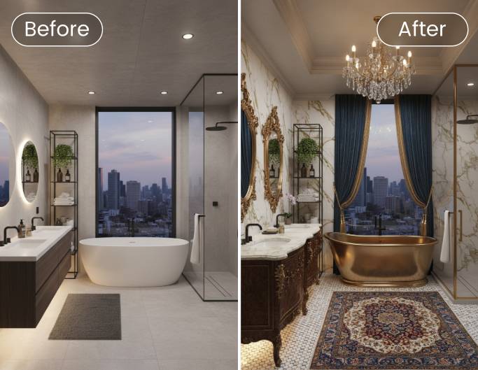 Turn bathroom style into retro luxury one