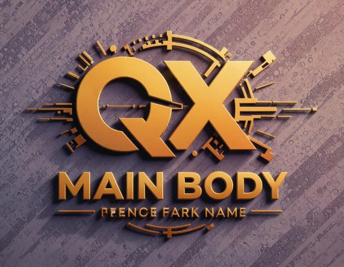 Two letter monogram with metal texture