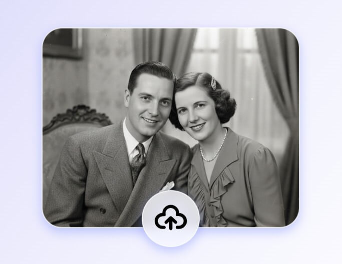 Upload a couples old photo to fotor